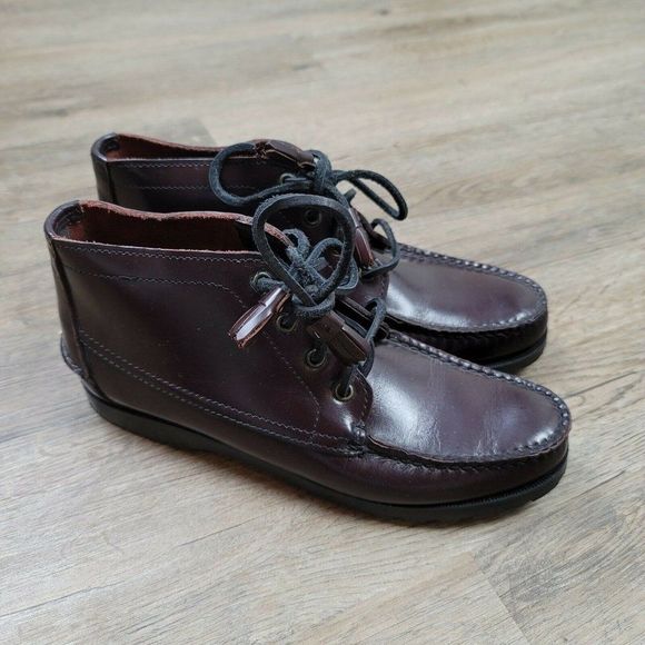 Talbots Other - Talbots Leather Boots Brown Solid Lace Up Ankle High Top Casual Loafers Mens 7M